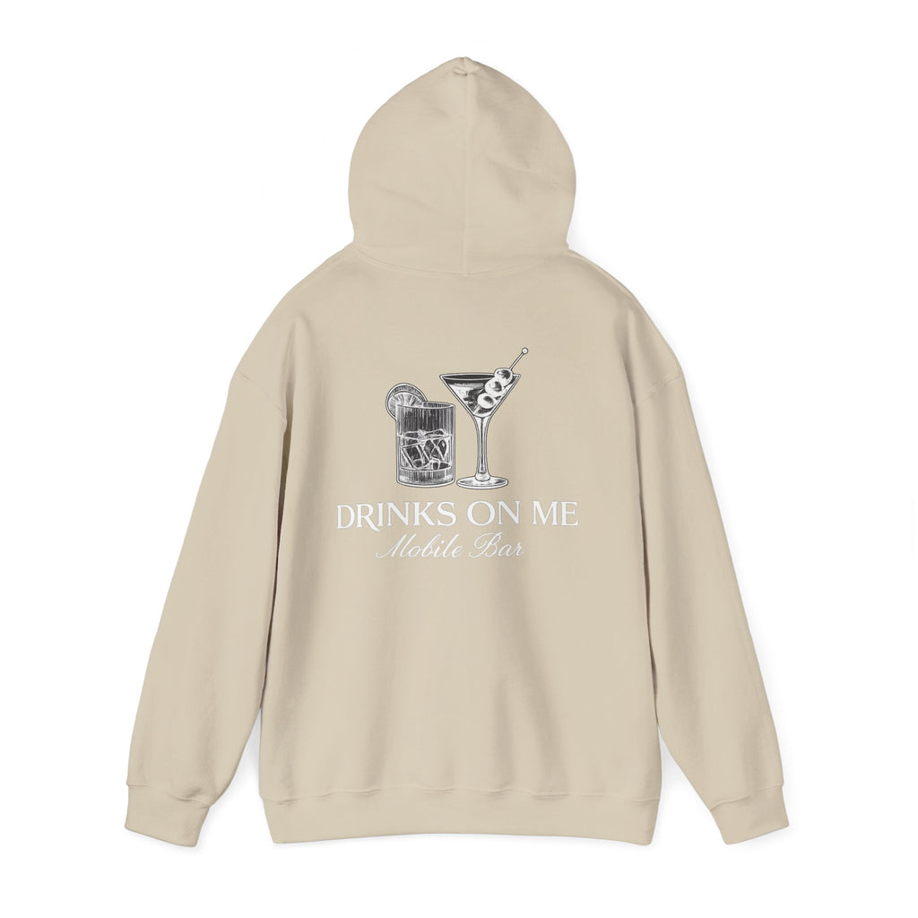 Drinks On Me Hooded Sweatshirt | WHITE LOGO