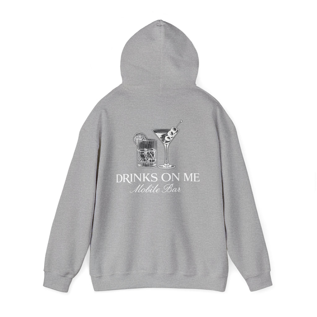 Drinks On Me Hooded Sweatshirt | WHITE LOGO