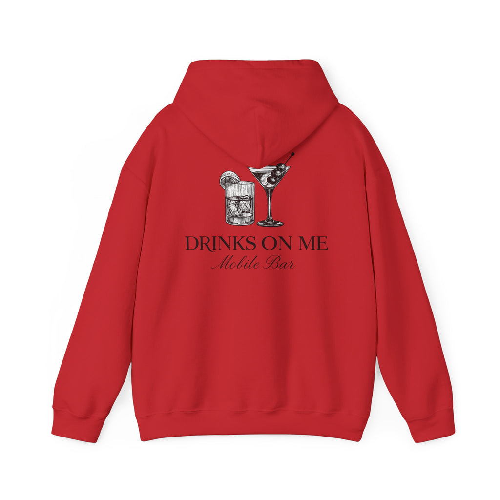 Drinks On Me Mobile Bar Hooded Sweatshirt | BLACK LOGO