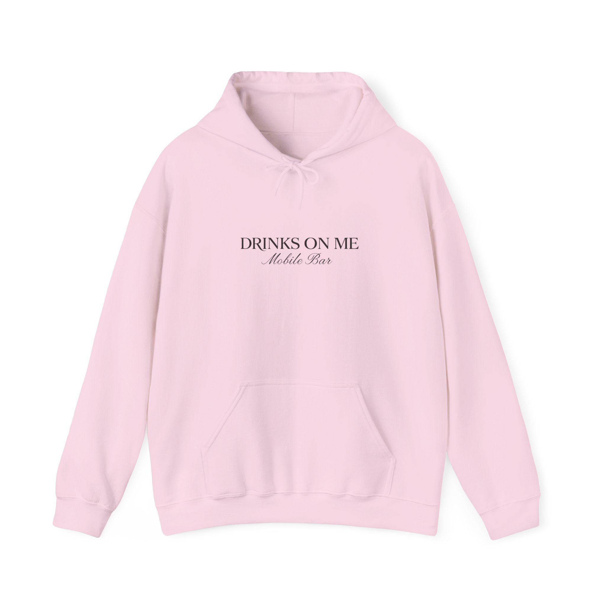 Drinks On Me Mobile Bar Hooded Sweatshirt | BLACK LOGO