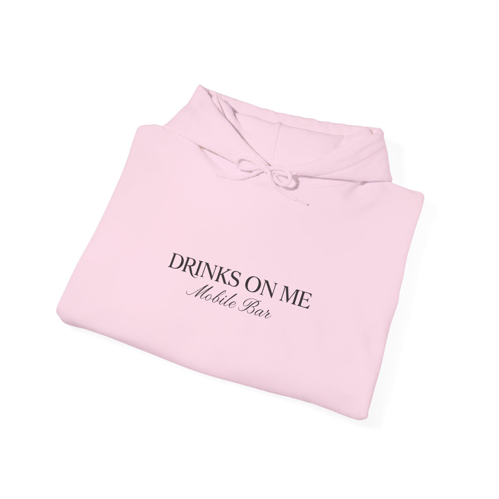 Drinks On Me Mobile Bar Hooded Sweatshirt | BLACK LOGO