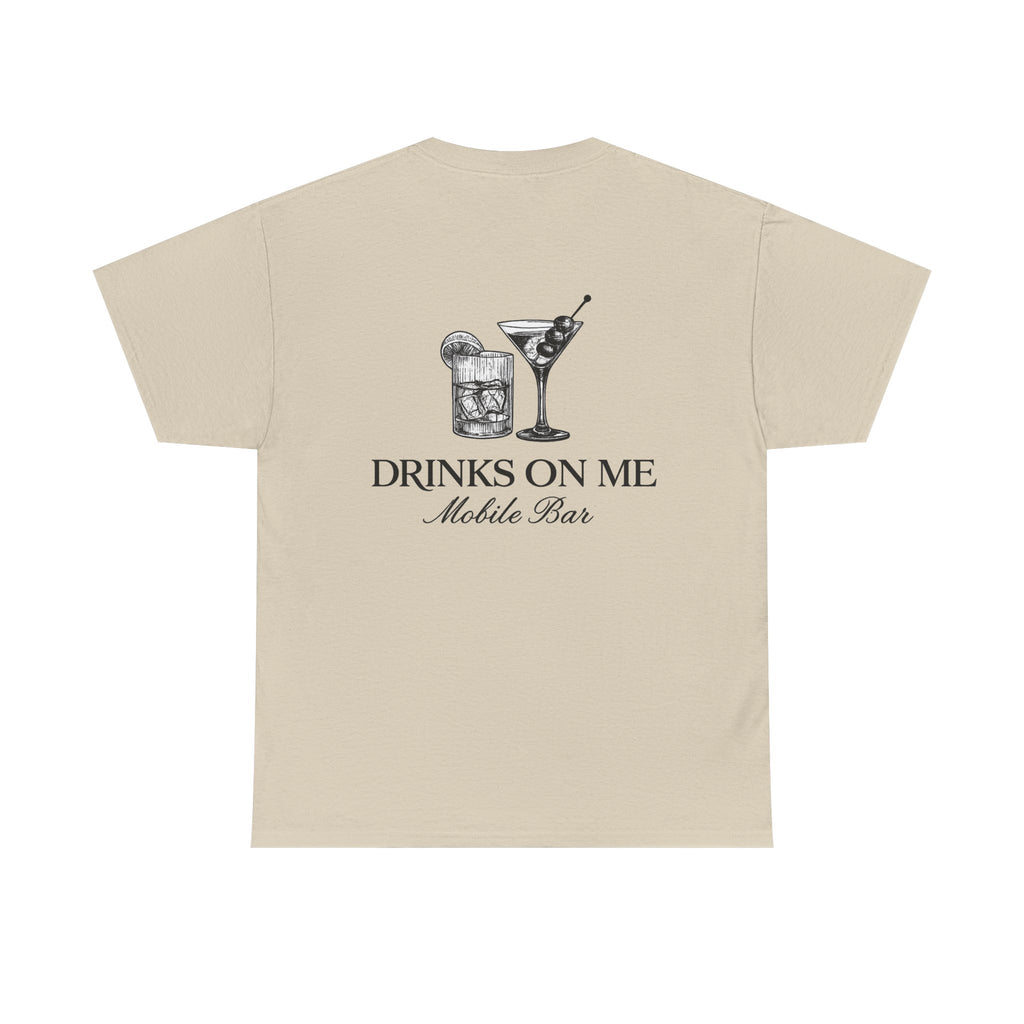 Drinks On Me Mobile Bar T-Shirt | BLACK LOGO