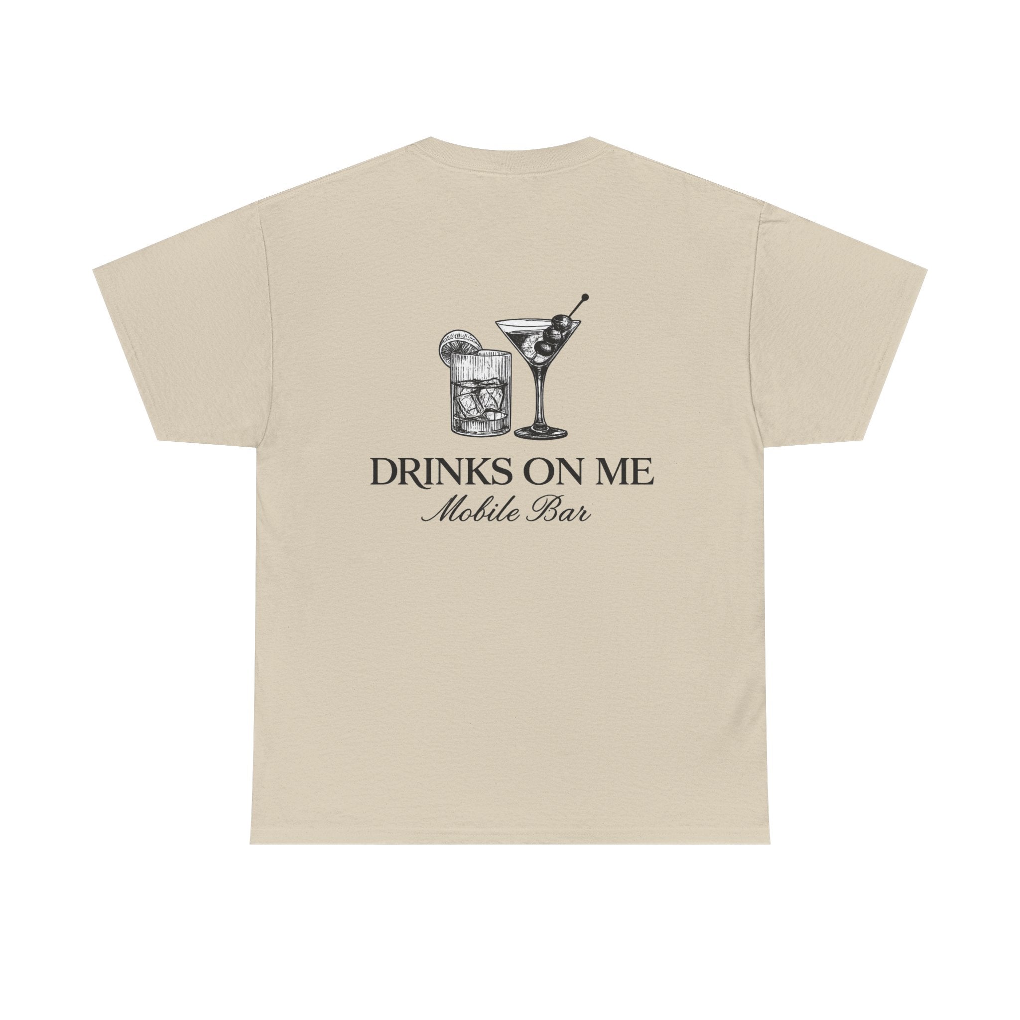 Drinks On Me Mobile Bar T-Shirt | BLACK LOGO
