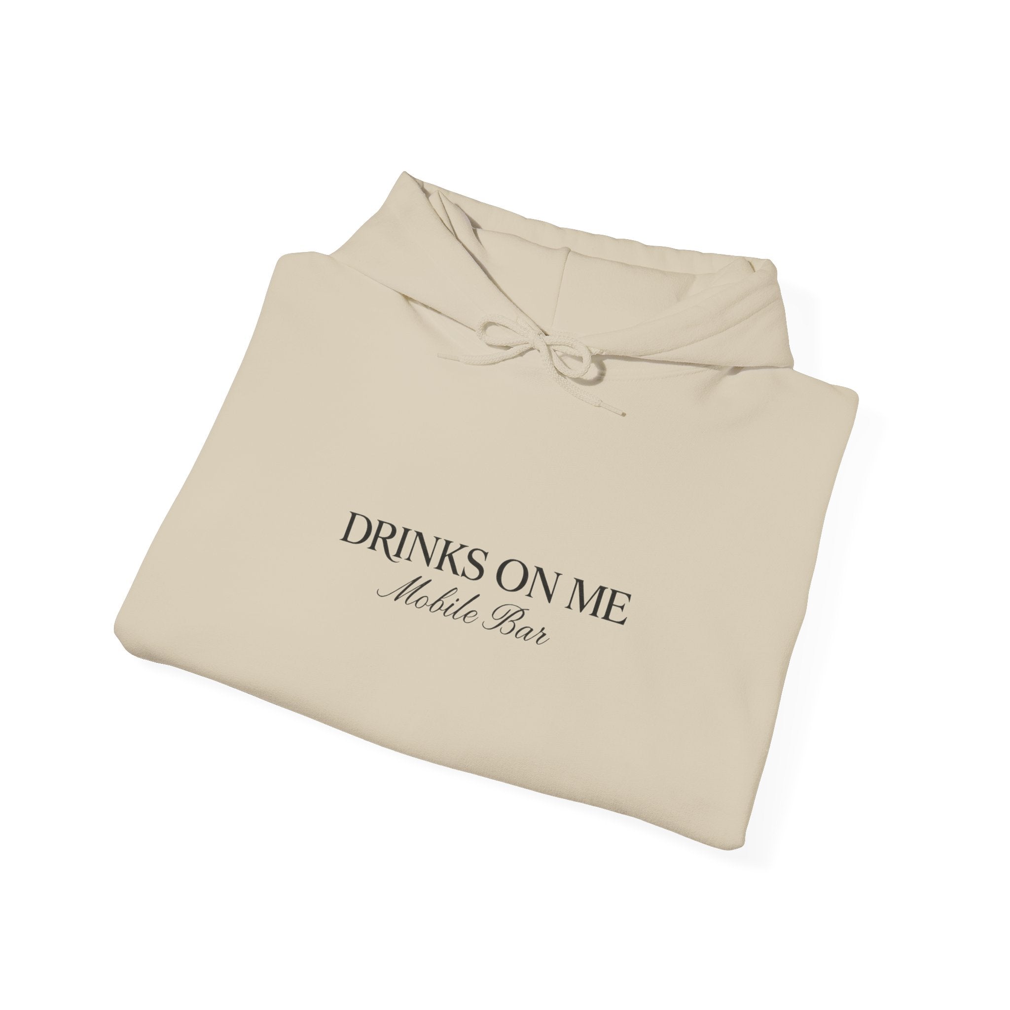 Drinks On Me Mobile Bar Hooded Sweatshirt | BLACK LOGO