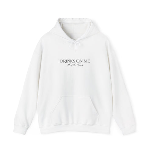 Drinks On Me Mobile Bar Hooded Sweatshirt | BLACK LOGO
