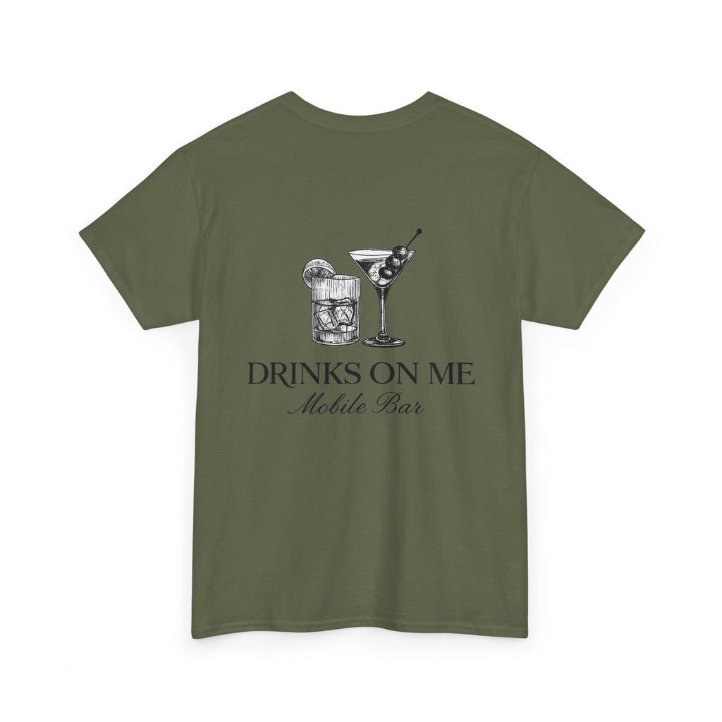 Drinks On Me Mobile Bar T-Shirt | BLACK LOGO