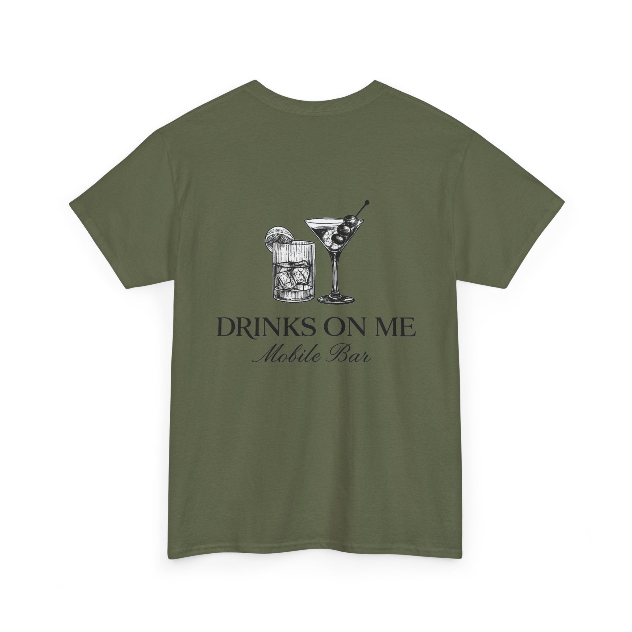 Drinks On Me Mobile Bar T-Shirt | BLACK LOGO