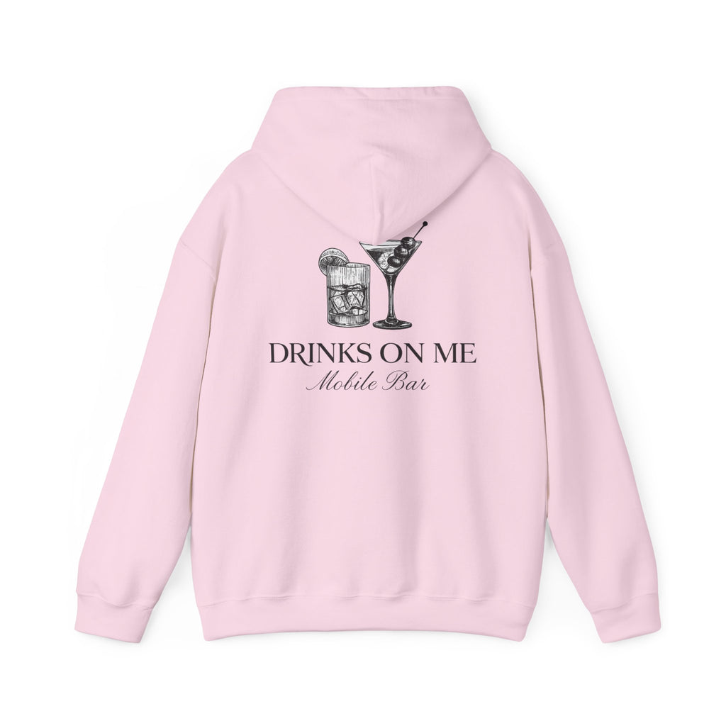 Drinks On Me Mobile Bar Hooded Sweatshirt | BLACK LOGO