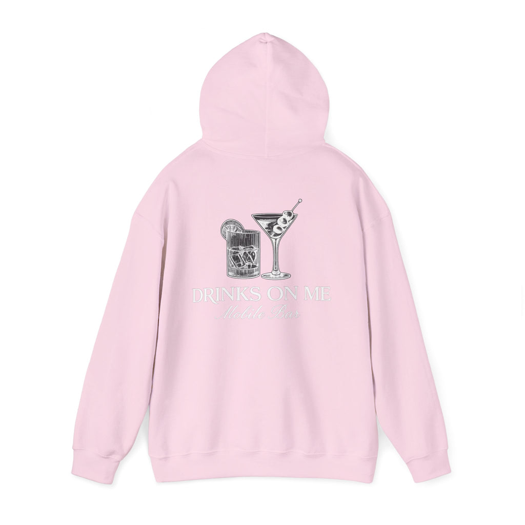 Drinks On Me Hooded Sweatshirt | WHITE LOGO