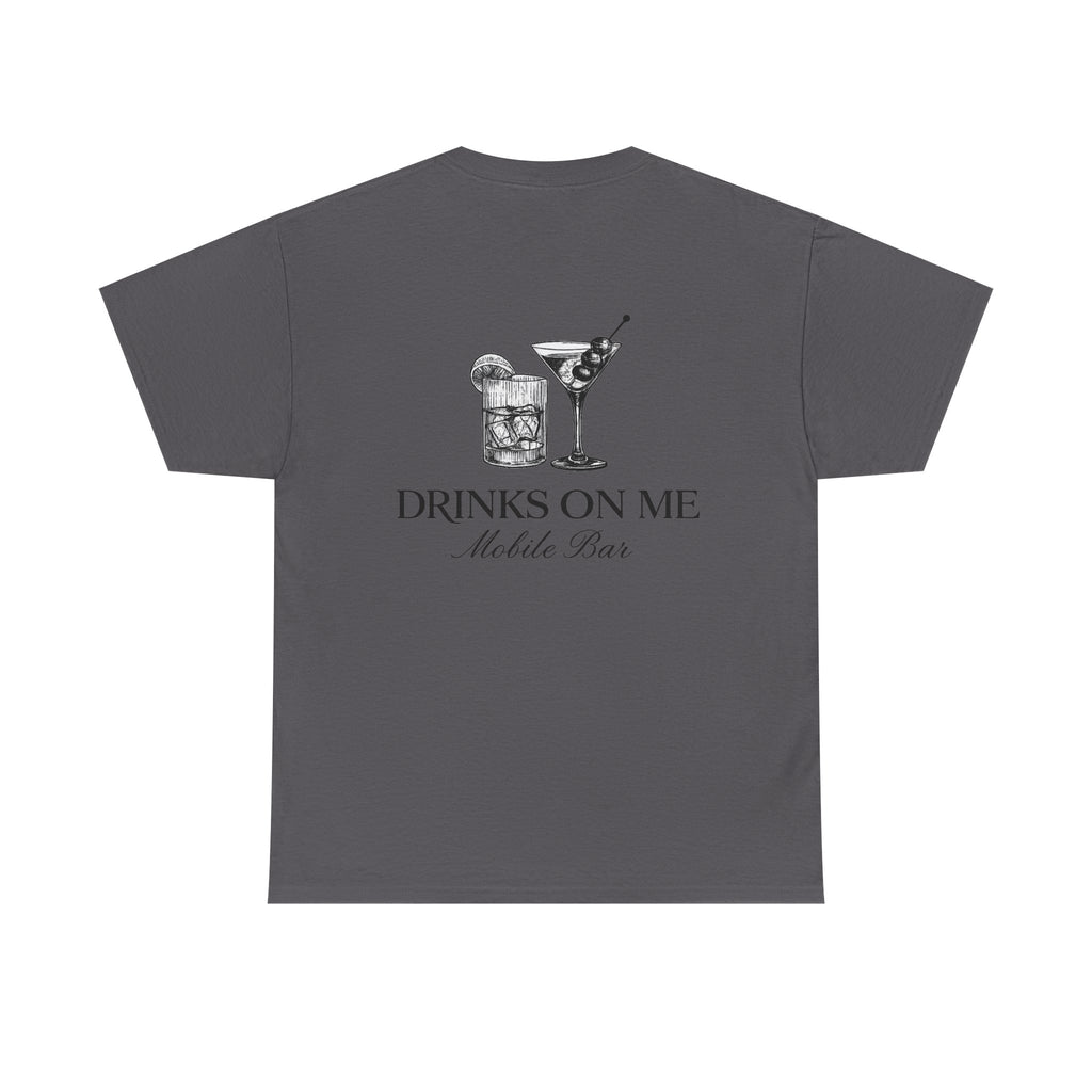 Drinks On Me Mobile Bar T-Shirt | BLACK LOGO