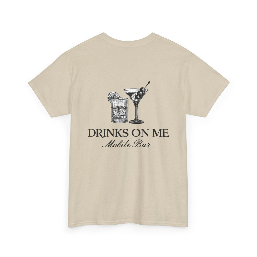 Drinks On Me Mobile Bar T-Shirt | BLACK LOGO