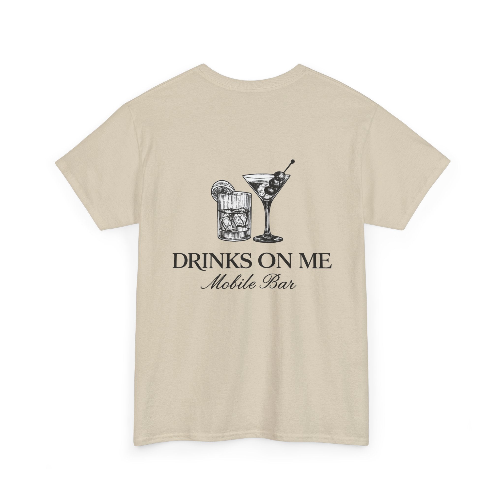 Drinks On Me Mobile Bar T-Shirt | BLACK LOGO