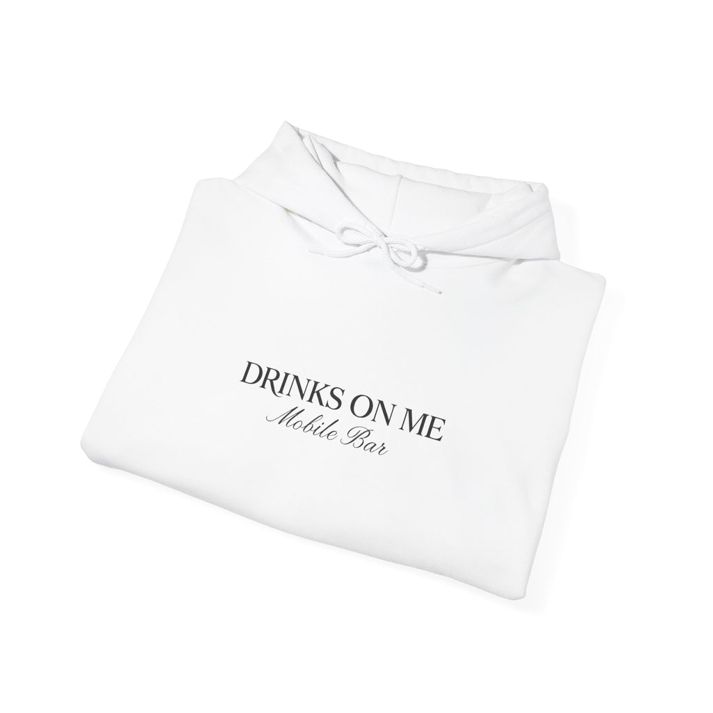 Drinks On Me Mobile Bar Hooded Sweatshirt | BLACK LOGO