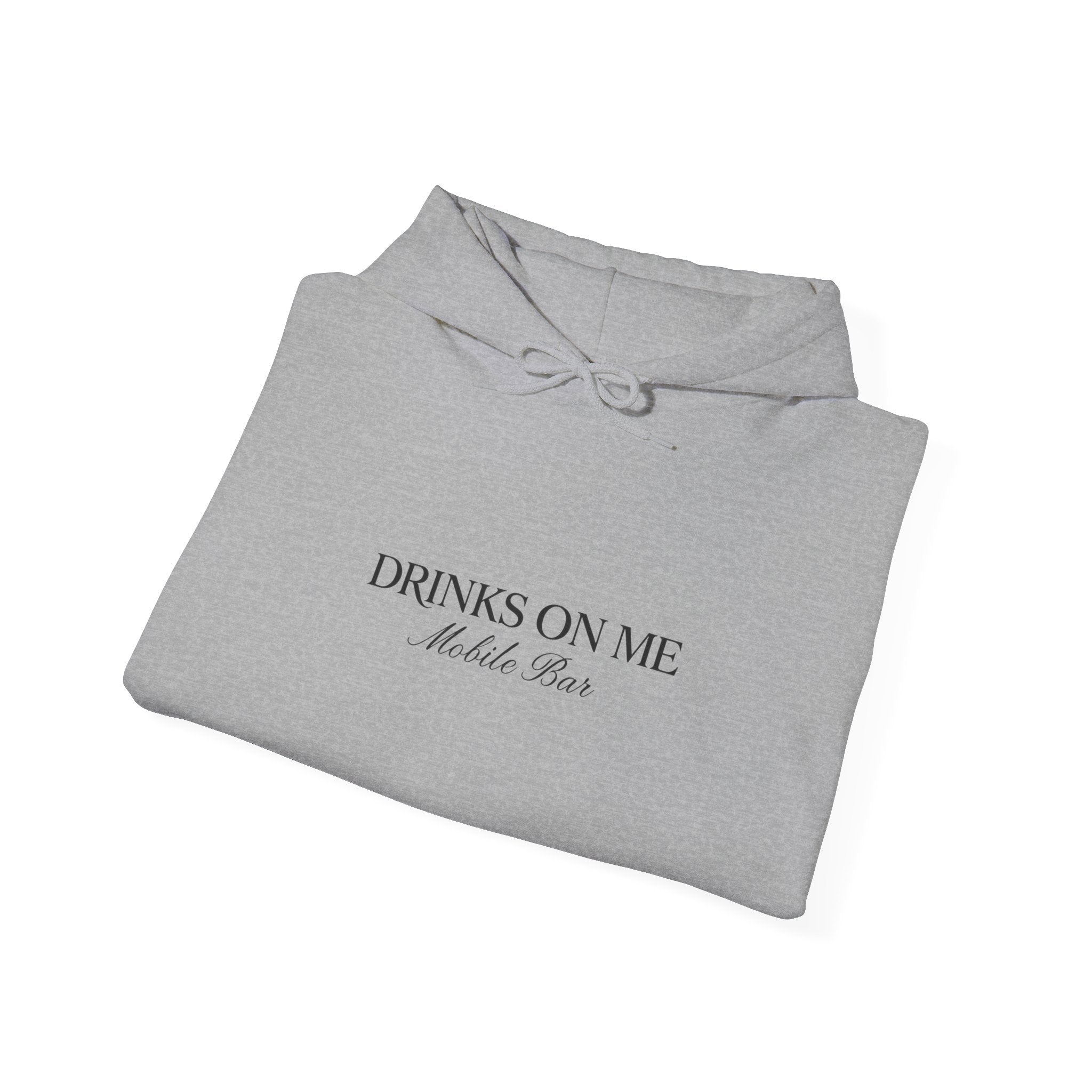 Drinks On Me Mobile Bar Hooded Sweatshirt | BLACK LOGO