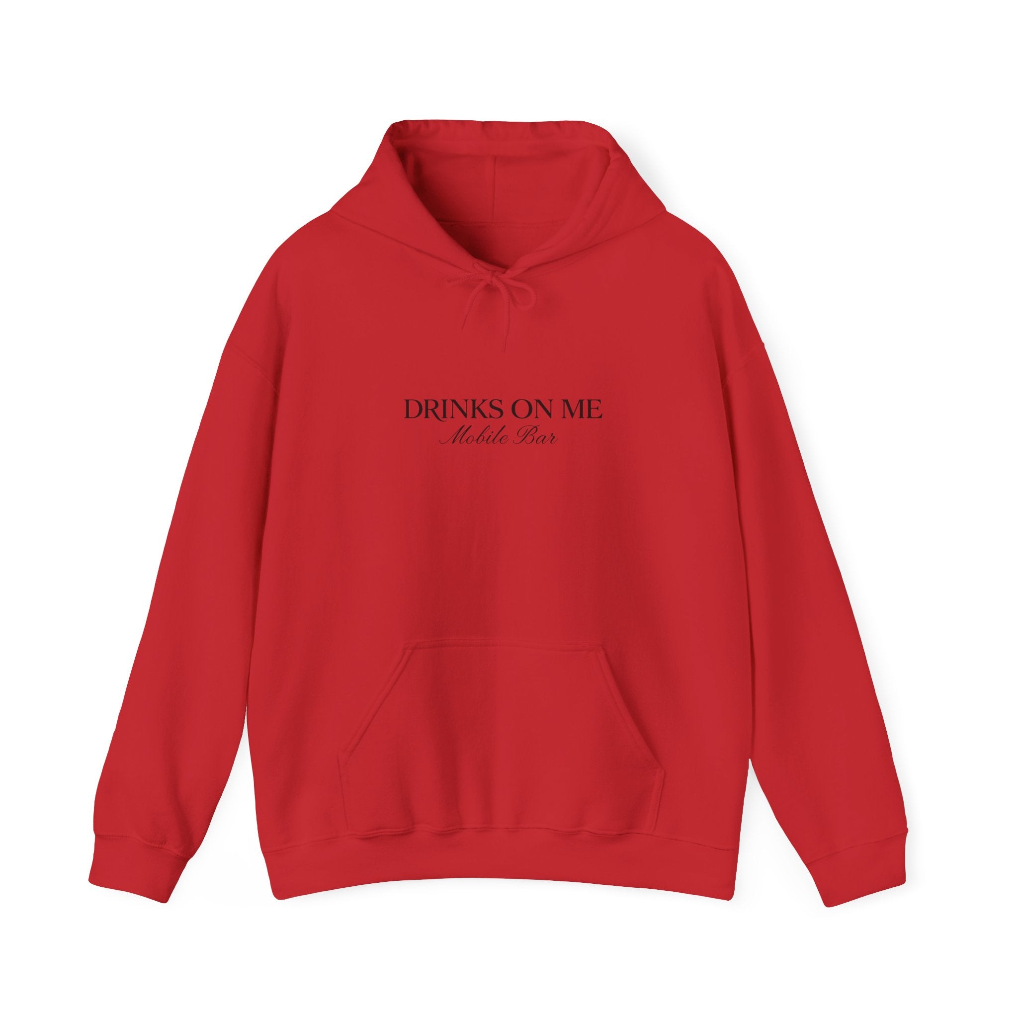 Drinks On Me Mobile Bar Hooded Sweatshirt | BLACK LOGO
