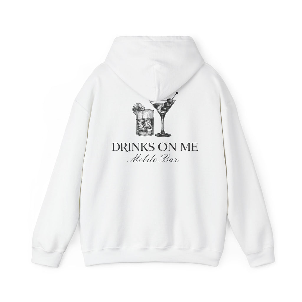 Drinks On Me Mobile Bar Hooded Sweatshirt | BLACK LOGO