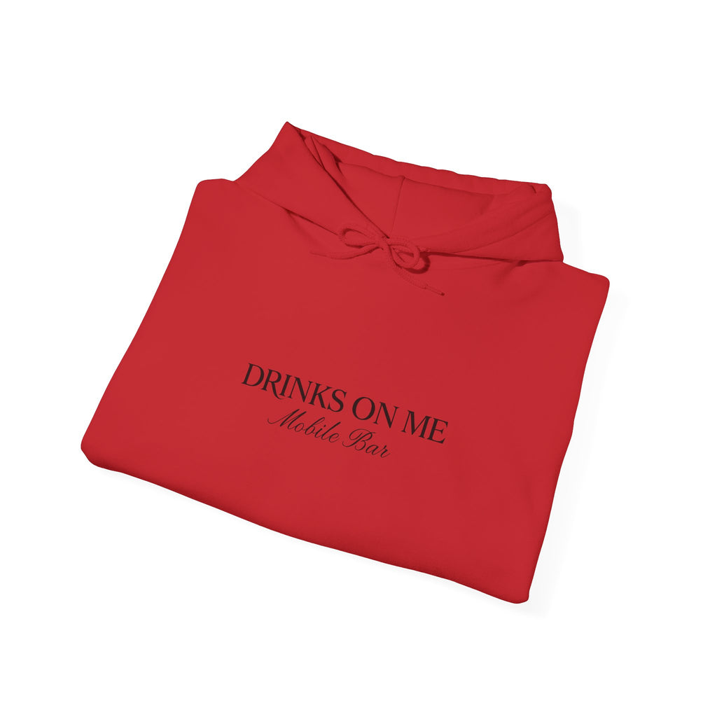 Drinks On Me Mobile Bar Hooded Sweatshirt | BLACK LOGO